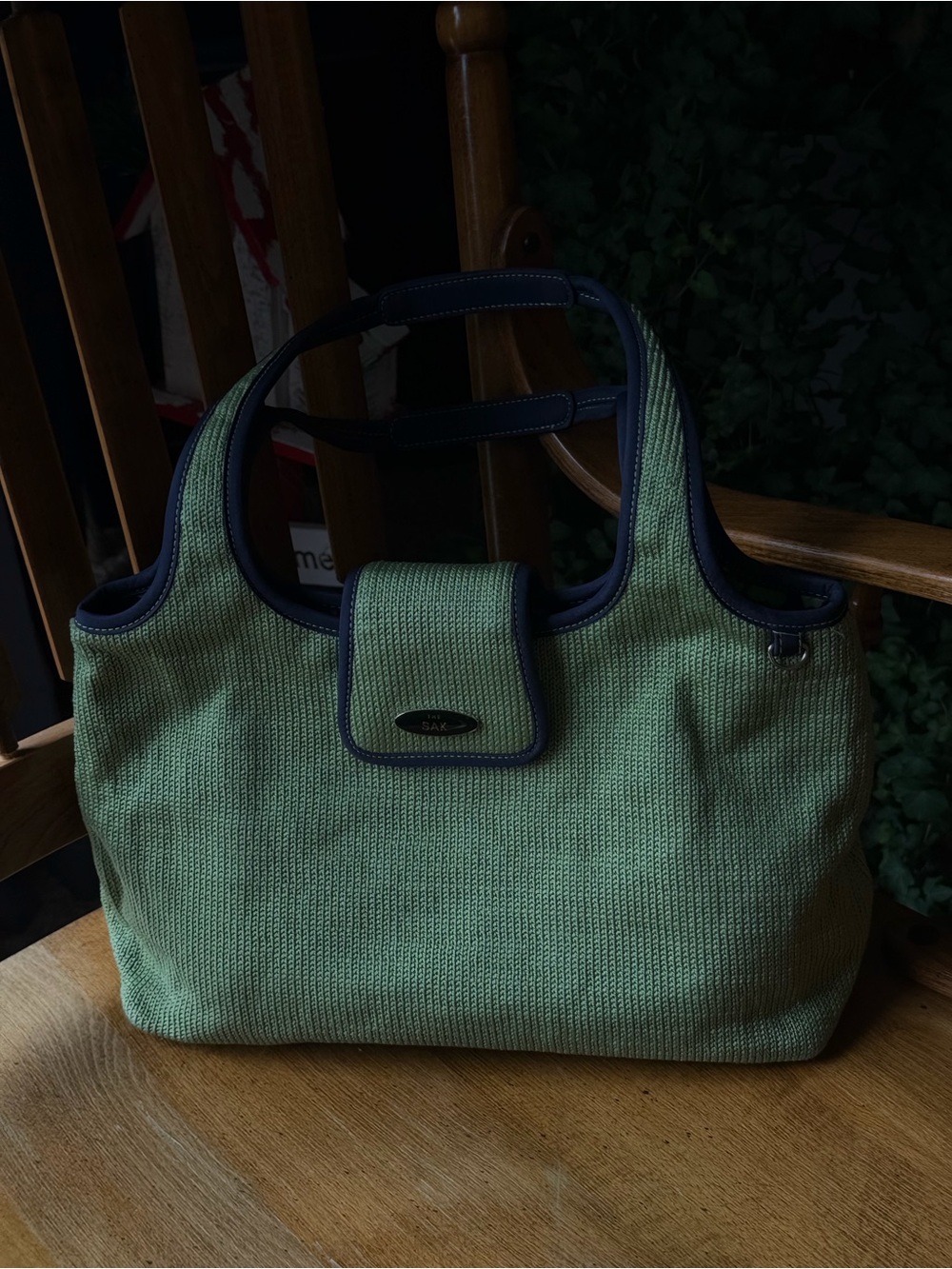 Green Canvas Tote Bag by SAX